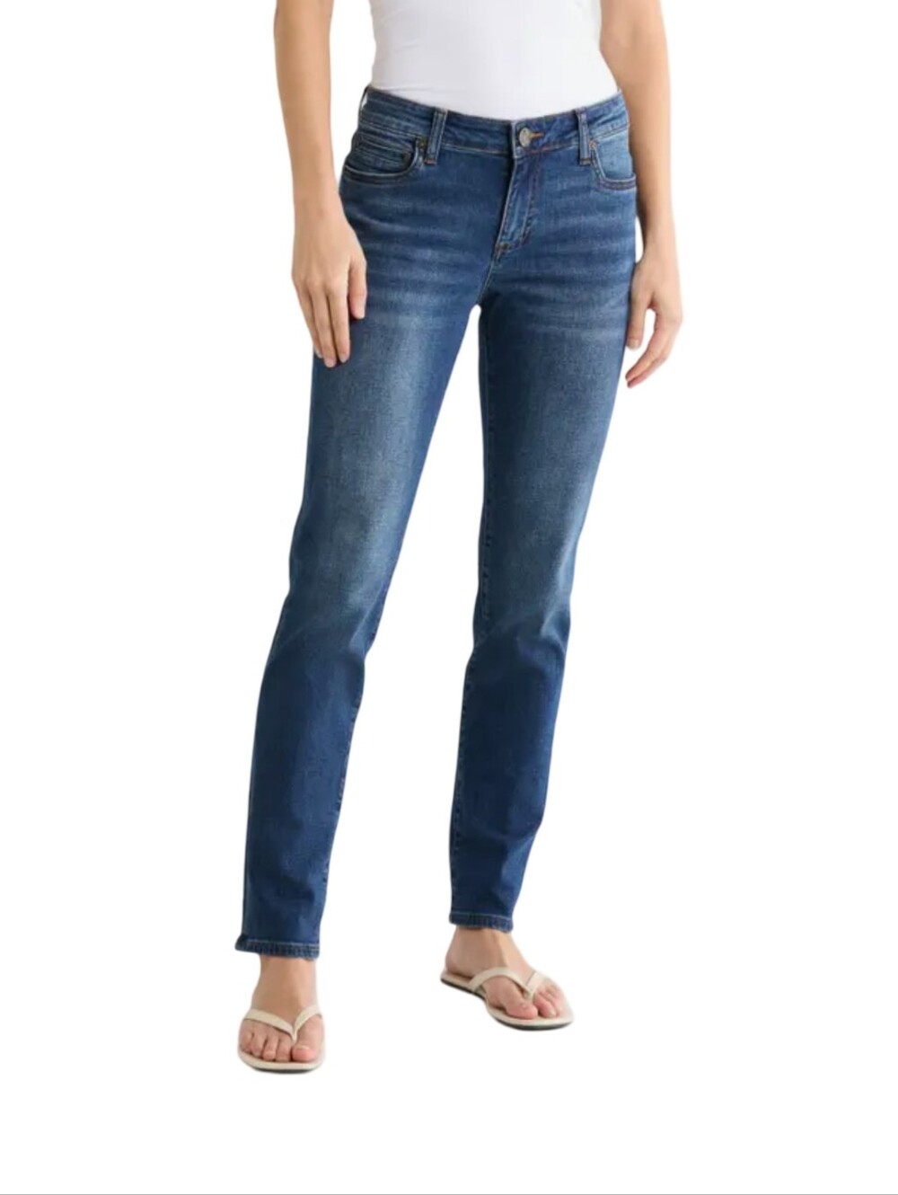 Kut From The Kloth Classic Mid-Rise Straight Leg Jeans Dark Wash Blue Size 4 New